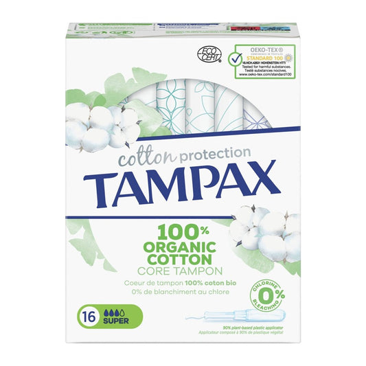 Tampax Compak - Tampons - 3 Super - Organic Cotton - 16 Stuks