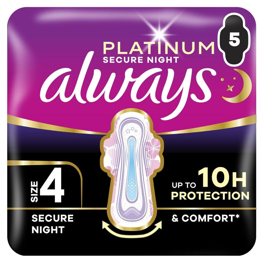Always Platinum - Maandverband - 4 Secure Night - 5 Stuks
