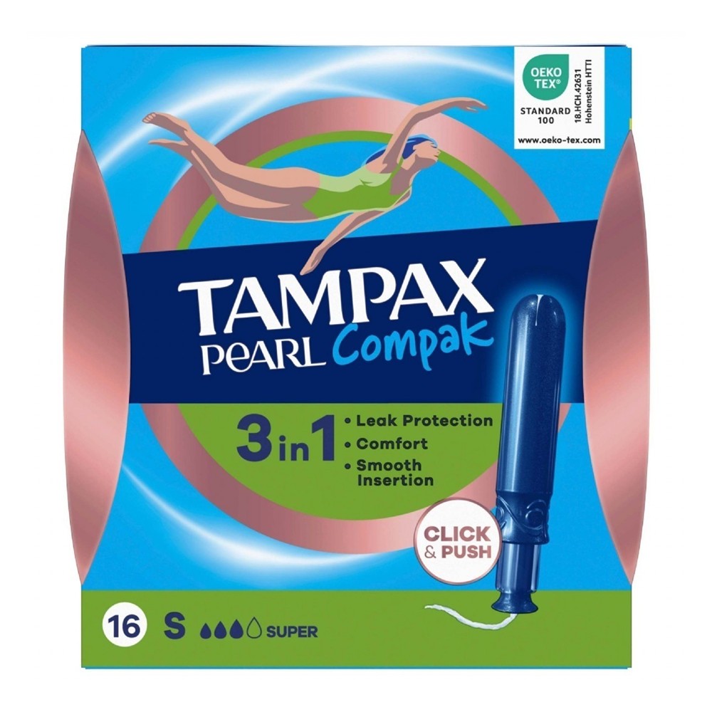 Tampax Compak - Tampons - 3 Super - Pearl - 3in1 - 16 Stuks