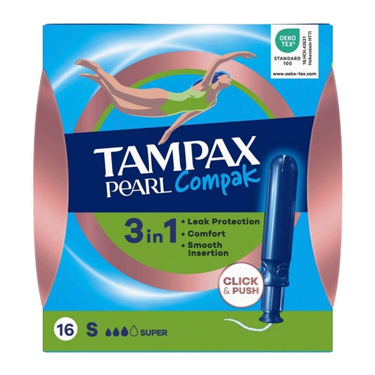 Tampax Compak - Tampons - 3 Super - Pearl - 3in1 - 16 Stuks