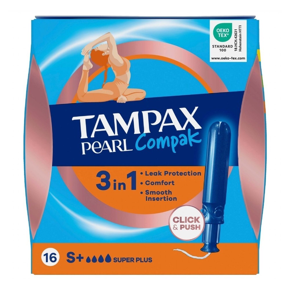Tampax Compak - Tampons - 4 Superplus - Pearl - 3in1 - 16 Stuks
