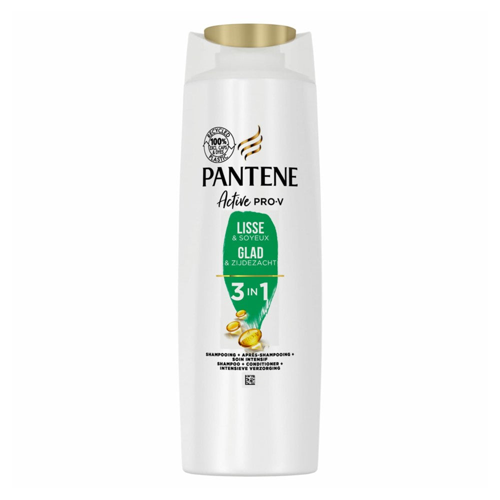 Pantene Active Pro-V - Shampoo - 3in1  - Glad & Zijdezacht - 225ml