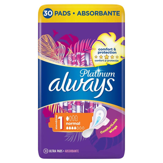 Always - Maandverband - 1 Normal Wings - Platinum - Comfort & Protection - 30 Stuks