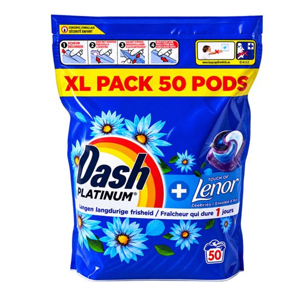 Dash Platinum - Wasmiddel - Pods - Touch Of Lenor - 50Wb/980g