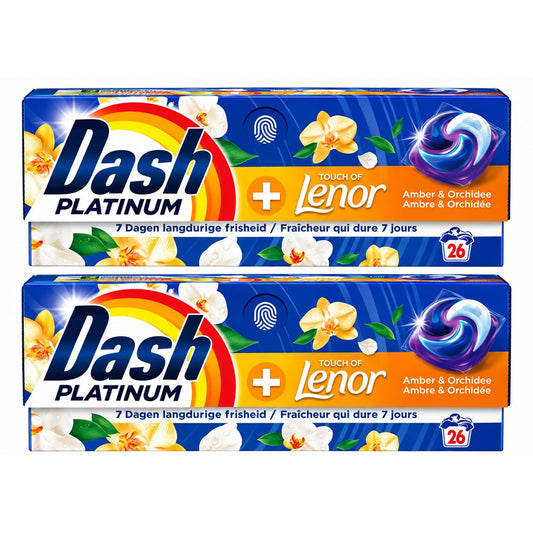 Dash - Wasmiddel - Pods - Touch Of Lenor - Amber & Orchidee - 2x26Wb/1019.2g