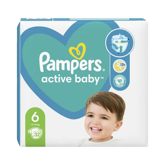 Pampers Active Baby - Luiers - Size 6 - 13-18kg - 32 Stuks