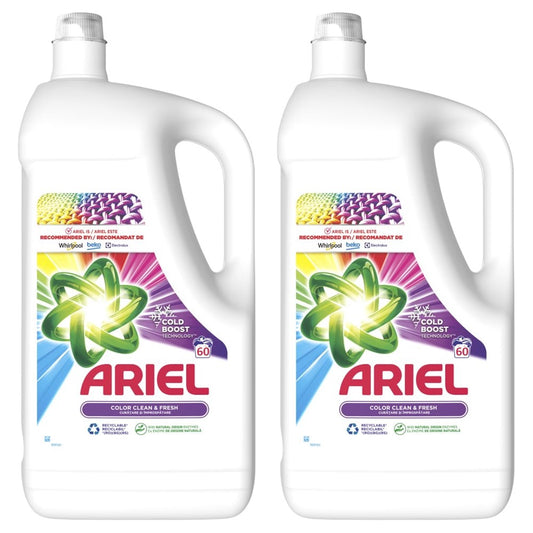 Ariel - Wasmiddel - Vloeibaar - Color - Clean & Fresh - 2x60Wb/3300ml