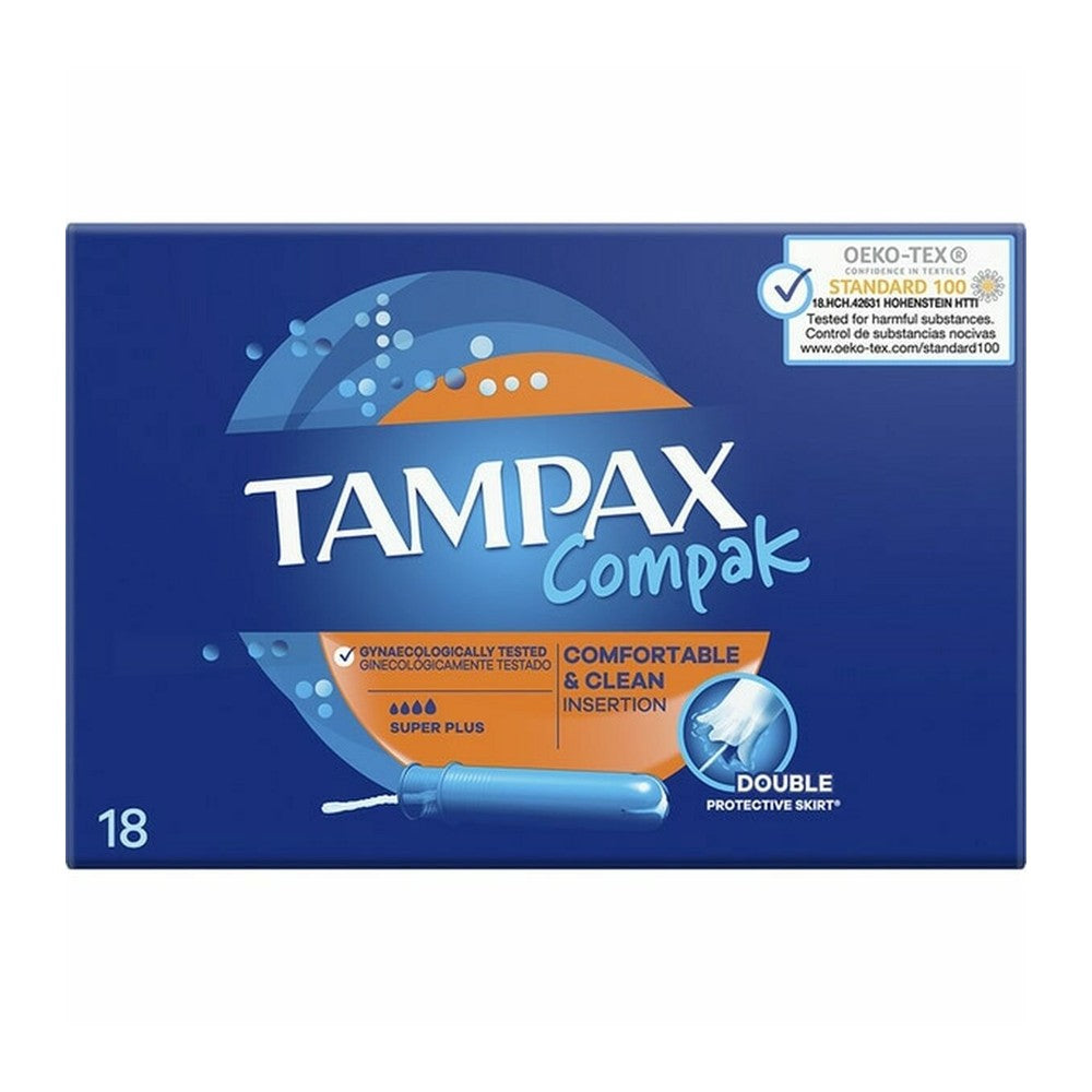 Tampax Compak - Tampons - 4 Superplus - Comfortable & Clean - 18 Stuks
