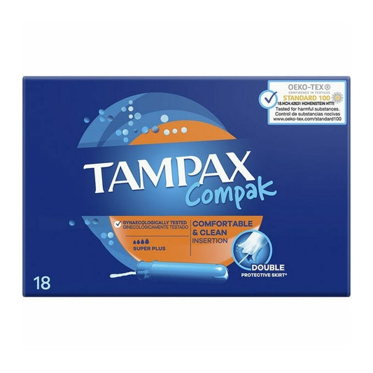 Tampax Compak - Tampons - 4 Superplus - Comfortable & Clean - 18 Stuks