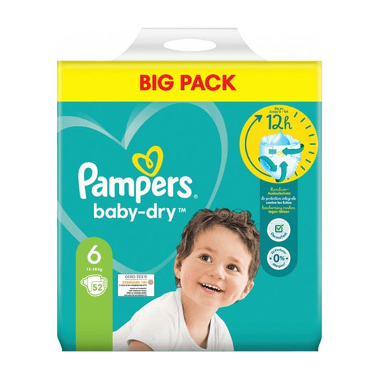 Pampers Baby-Dry - Luiers - Size 6 - 13-18kg - 52 Stuks