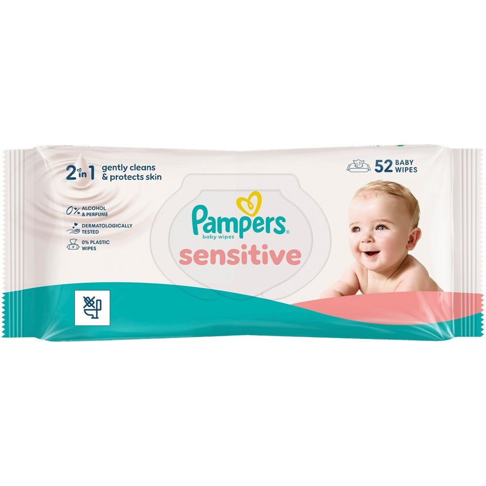 Pampers - Luiers - Billendoekjes - 2in1 Sensitive - 52 Stuks