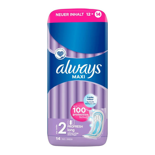 Always Maxi - Maandverband - 2 Long Without Wings - Profresh - 14 Stuks