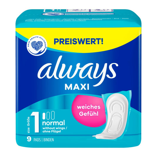 Always - Maandverband - 1 Normal - Maxi - Soft Feeling - 9 Stuks