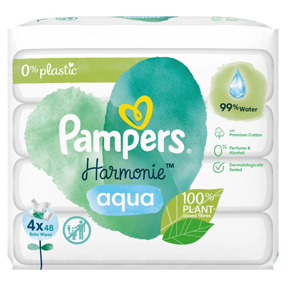 Pampers - Babydoekjes - Harmonie - Aqua - 4 x 48 Stuks