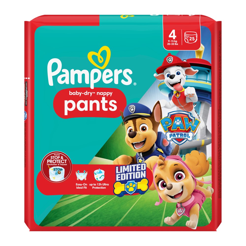 Pampers Baby-Dry - Luiers - Pants - Size 4 - 9-15kg - Paw Patrol - 25 Stuks