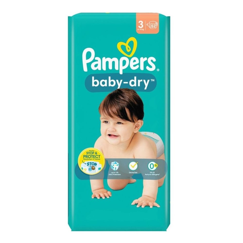 Pampers Baby-Dry - Luiers - Size 3 - 6-10kg - 52 Stuks