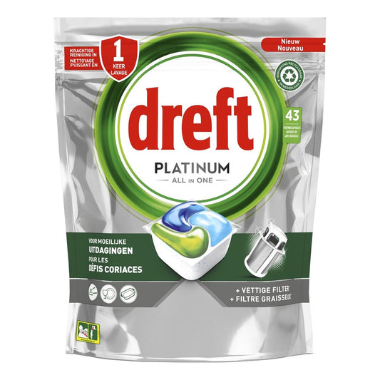 Dreft Platinum - Vaatwas - Capsule - All-in 1 - 43Wb/641g