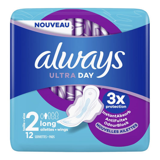 Always - Maandverband - 2 Long With Wings - Ultra Day - 12 Stuks