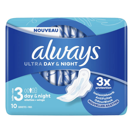 Always - Maandverband - 3 Day & Night - With Wings - 10 Stuks