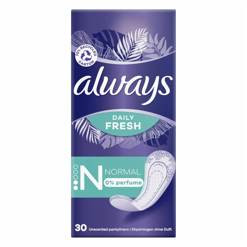 Always - Inlegkruisjes - 2 Normal - Daily Fresh - 0% Perfume - 30 Stuks