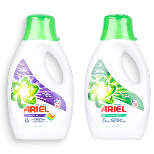 Ariel - Display - Wasmiddel - Vloeibaar - Universal+ & Color+ - Cool Clean - 8x20Wb/1000ml