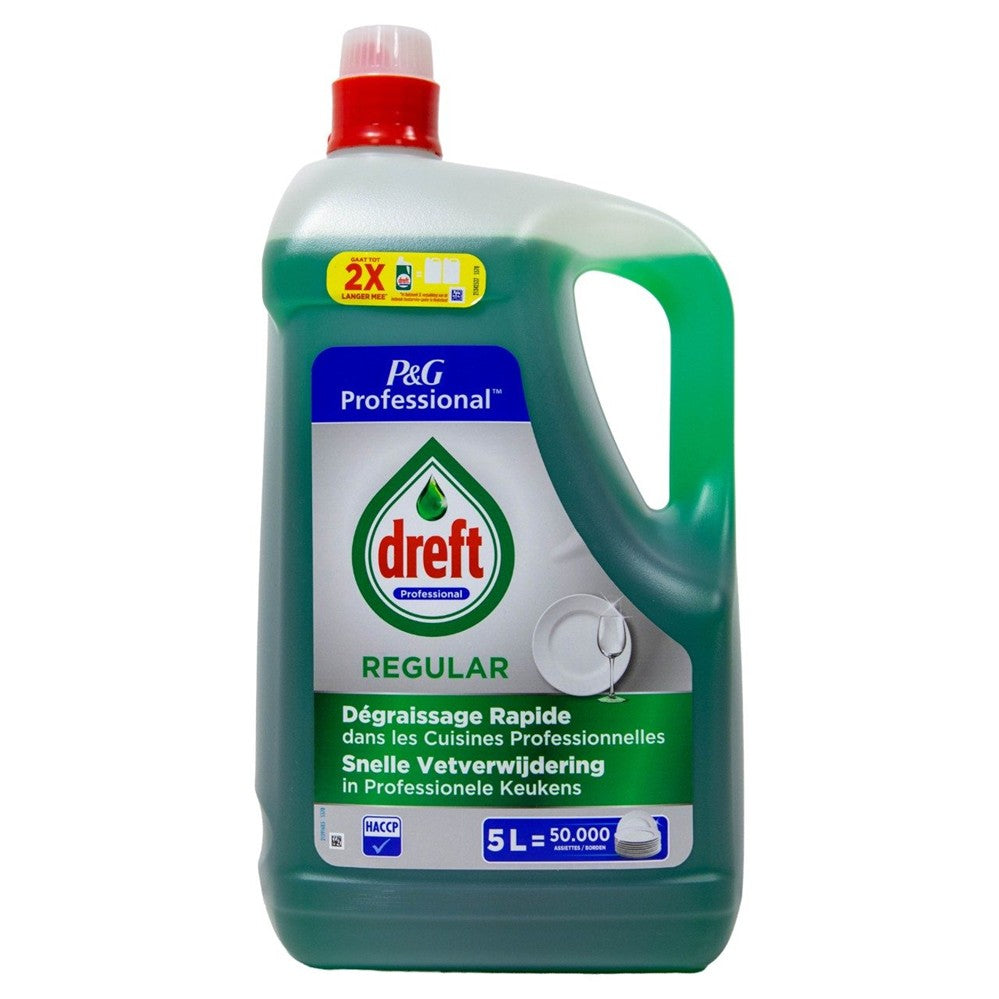 Dreft - Afwasmiddel - Vloeibaar - Snelle Vetverwijdering - Professional Regular - 5l