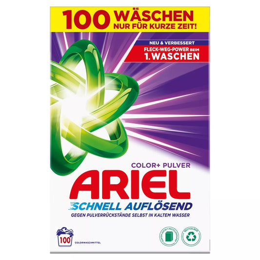 Ariel - Wasmiddel - Waspoeder - Quick Dissolving - Color+ - 100Wb/6000g