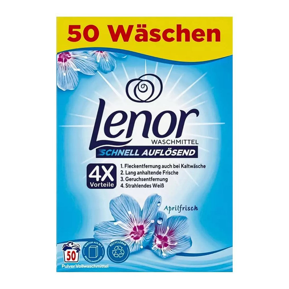 Lenor - Wasmiddel - Waspoeder - April Fresh - 50Wb/3kg