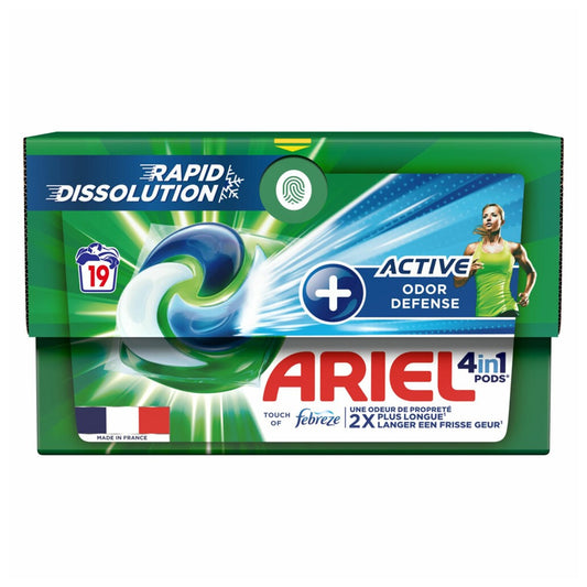 Ariel - Wasmiddel - Pods - 4in1 - Active + Odor Defense - 19Wb/448.4g