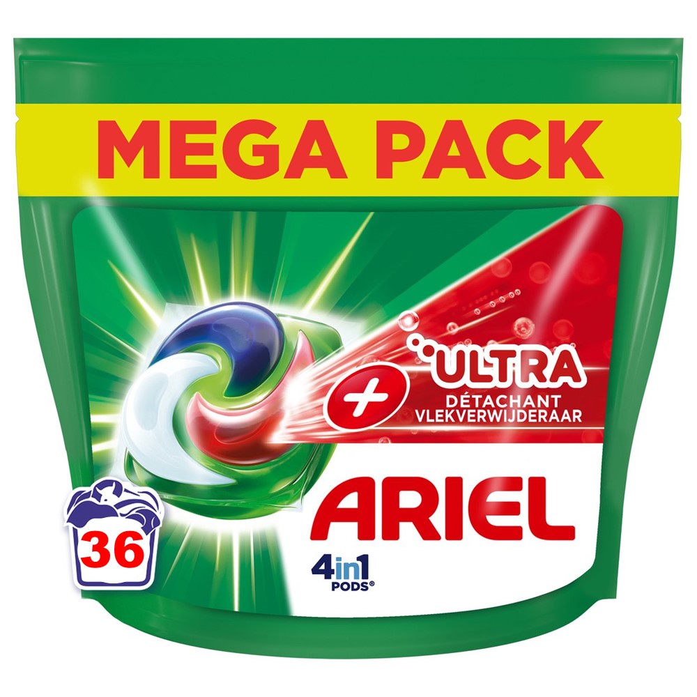 Ariel - Wasmiddel - Pods - 4in1 - Ultra - Stain Remover - 36Wb/925.2g