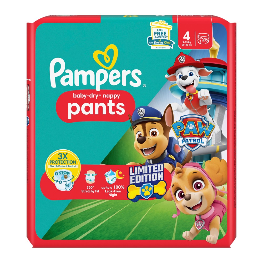 Pampers Baby-Dry - Luiers - Size 4 - 9-15kg - Paw Patrol - 25 Stuks