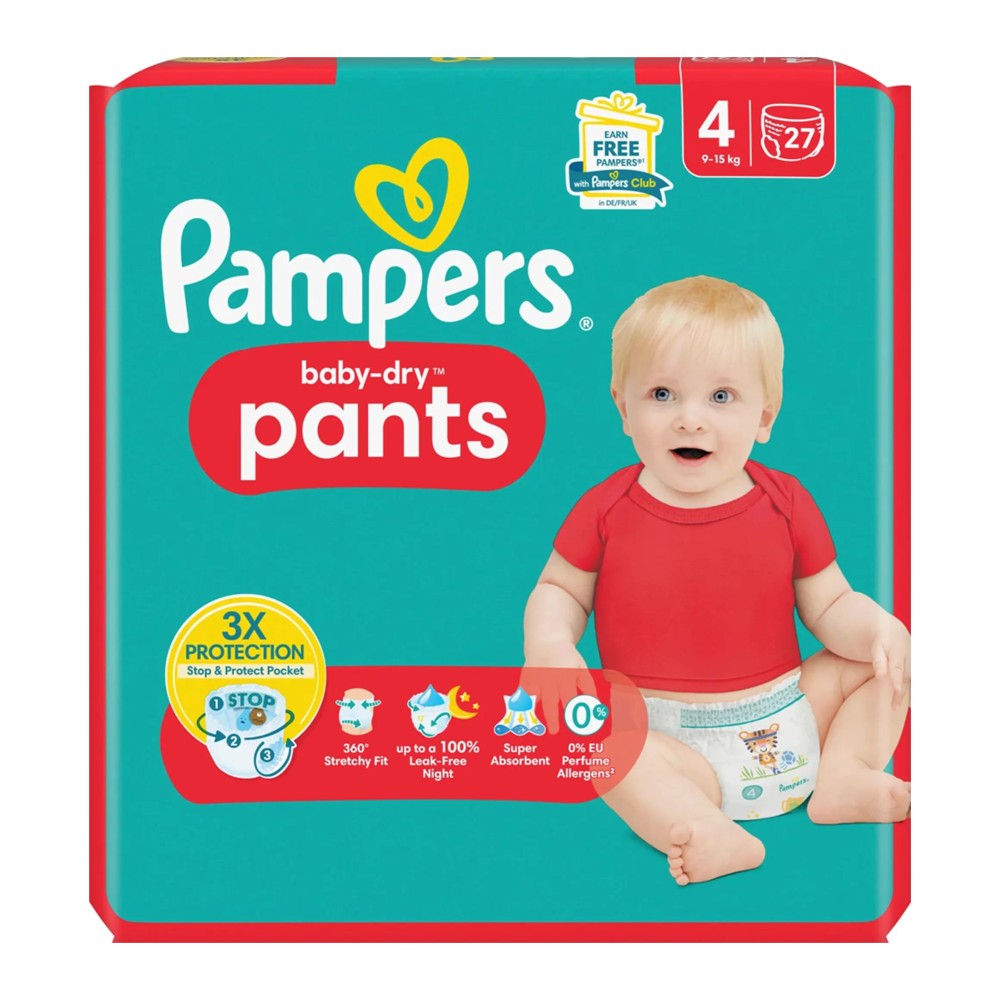 Pampers Baby-Dry - Luiers - Size 4 - 9-15kg - 27 Stuks