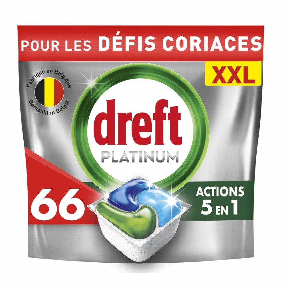 Dreft Platinum - Afwasmiddel - Capsule - All-in 1 - Original - 66Wb/983g