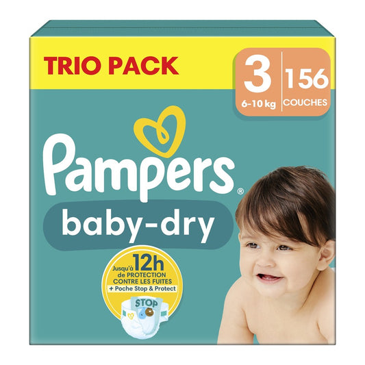 Pampers Baby-Dry - Luiers - Size 3 - 6-10kg - Trio Pack - 156 Stuks