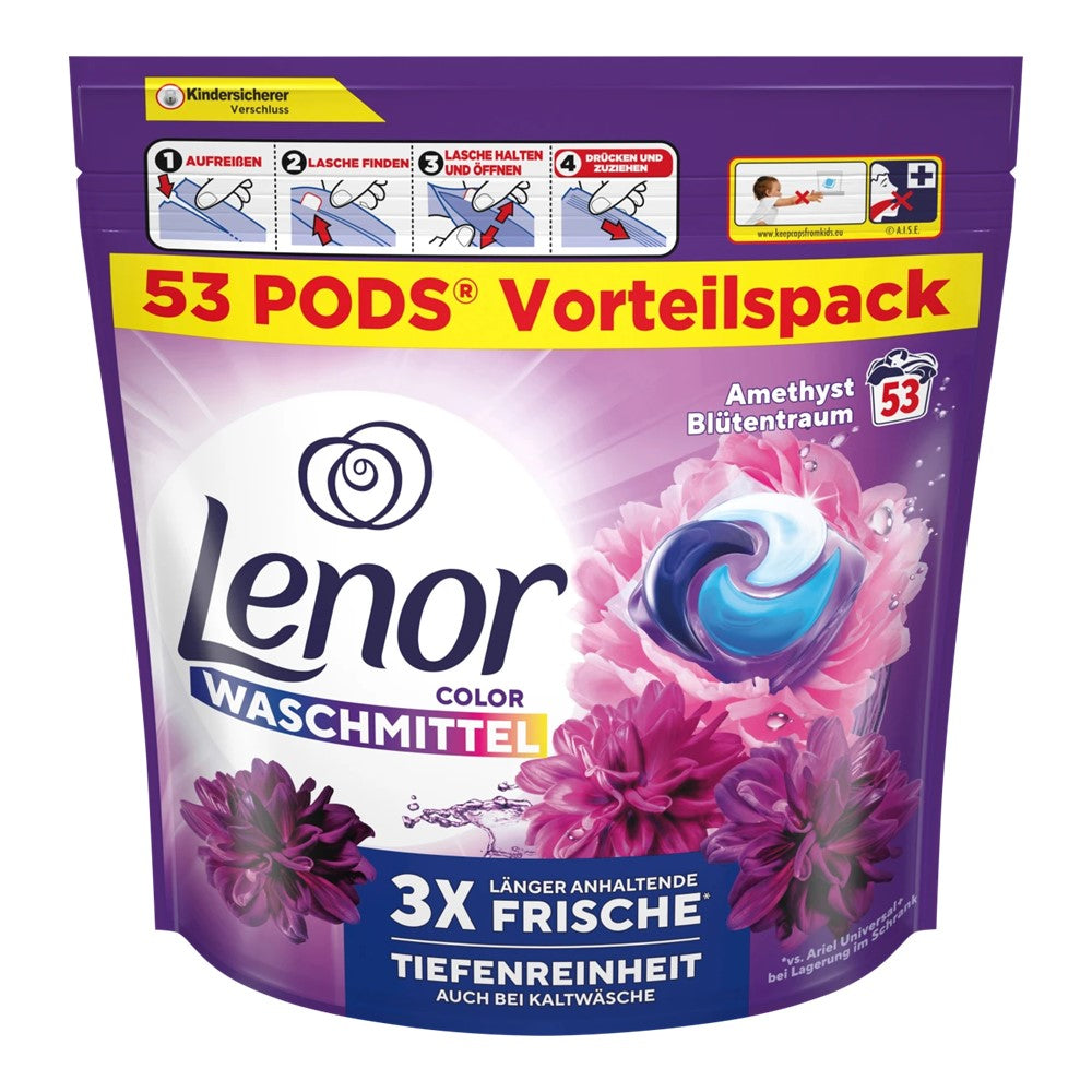 Lenor - Wasmiddel - Pods - Color - Amethist Flowers - 53Wb/1065.3g