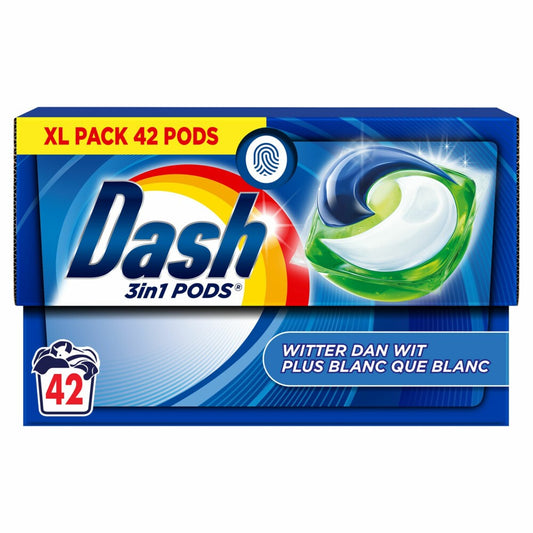 Dash - Wasmiddel - Pods - 3in1 - Wit - 42Wb/852.6g