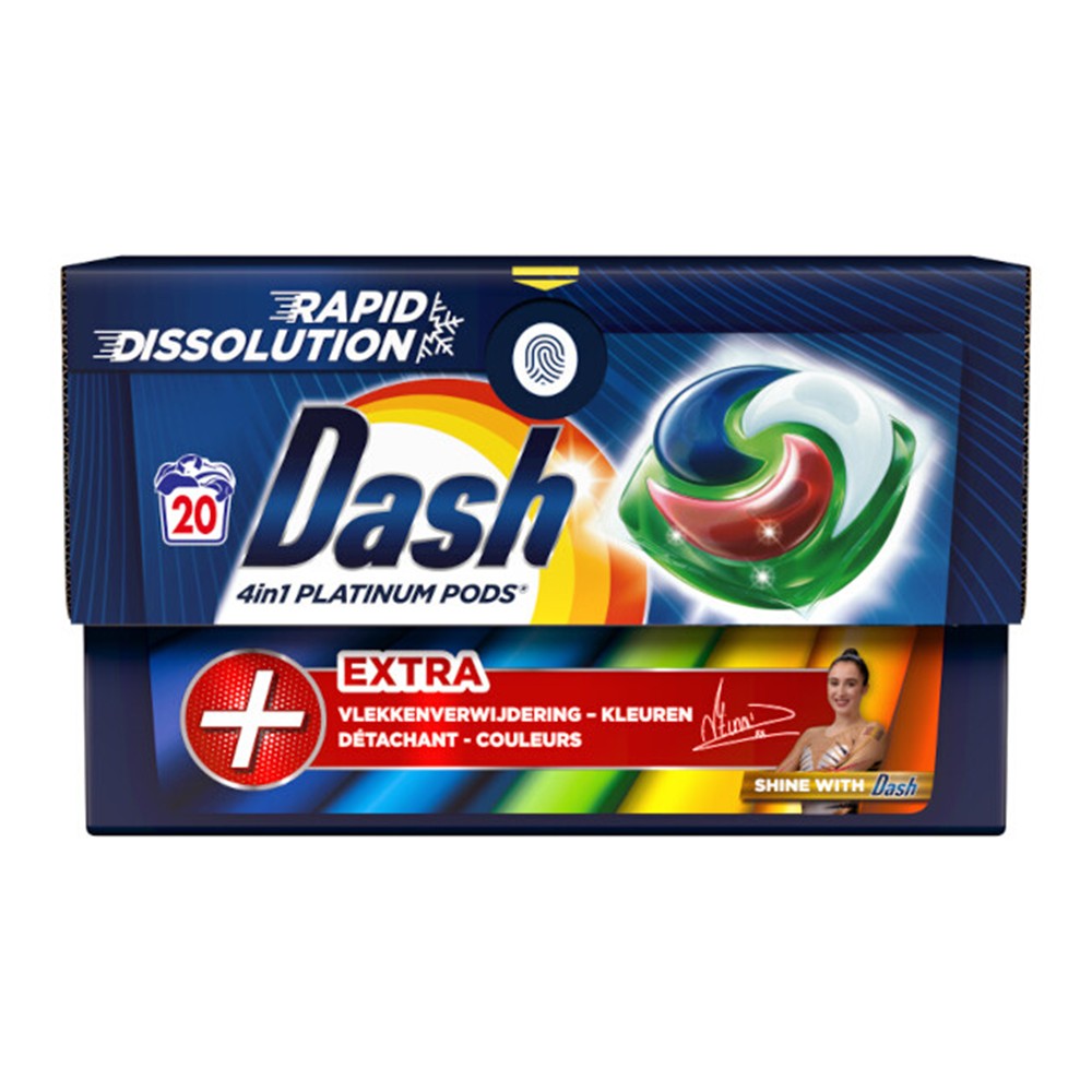 Dash - Wasmiddel - Pods - 4in1 - Platuinum - Extra + - 20Wb/514g