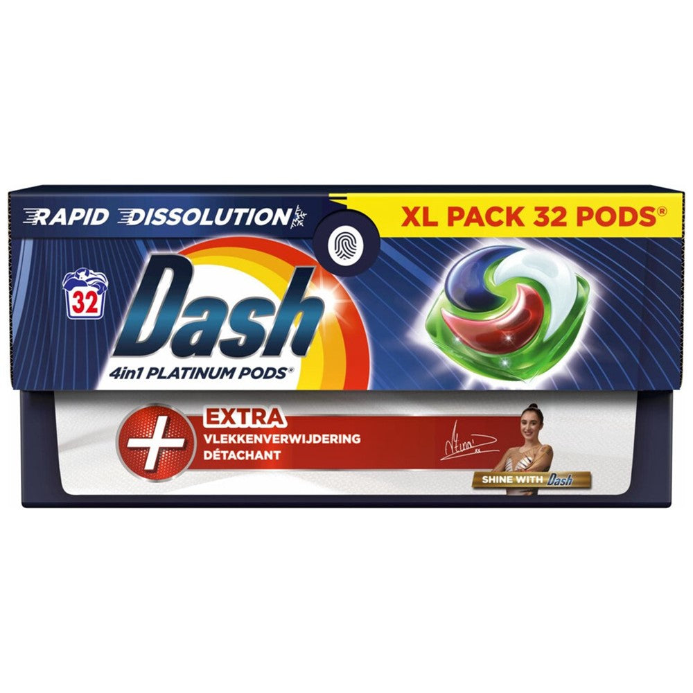 Dash - Wasmiddel - Pods - 4in1 Platinum - Extra +  - 32Wb/822.4g