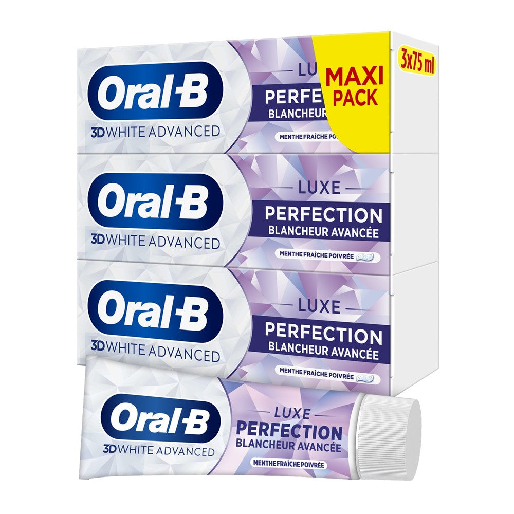 Oral B - Tandpasta - 3D White Advanced - Luxe Perfection - 3x75ml