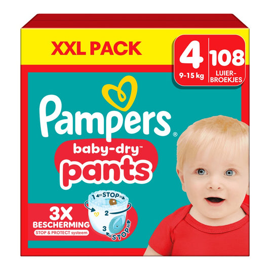Pampers Baby-Dry - Luiers - Size 4 - 9-15kg - XXL Pack - 108 Stuks