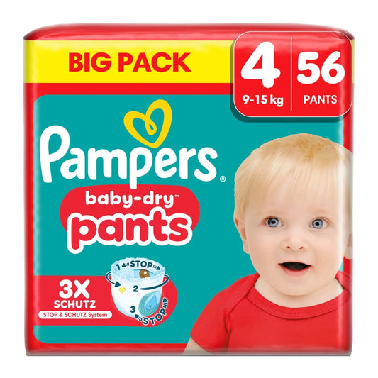 Pampers Baby-Dry - Luiers - Size 4 - 9-15kg - Big Pack - 56 Stuks