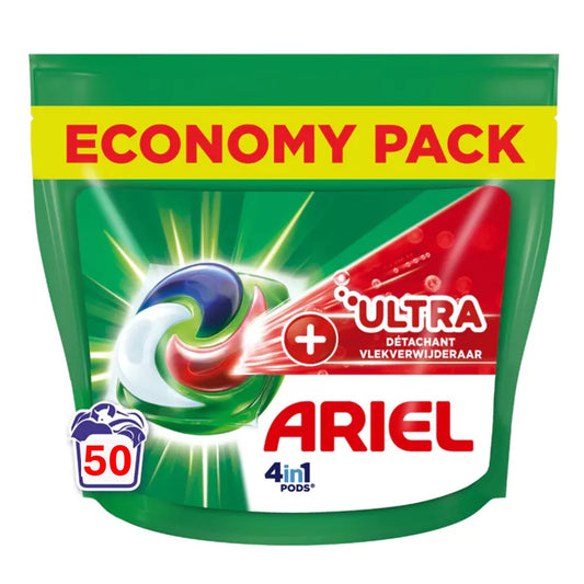 Ariel - Wasmiddel - Pods - 4in1 - Ultra + - Stain Remover - 50Wb/1165g
