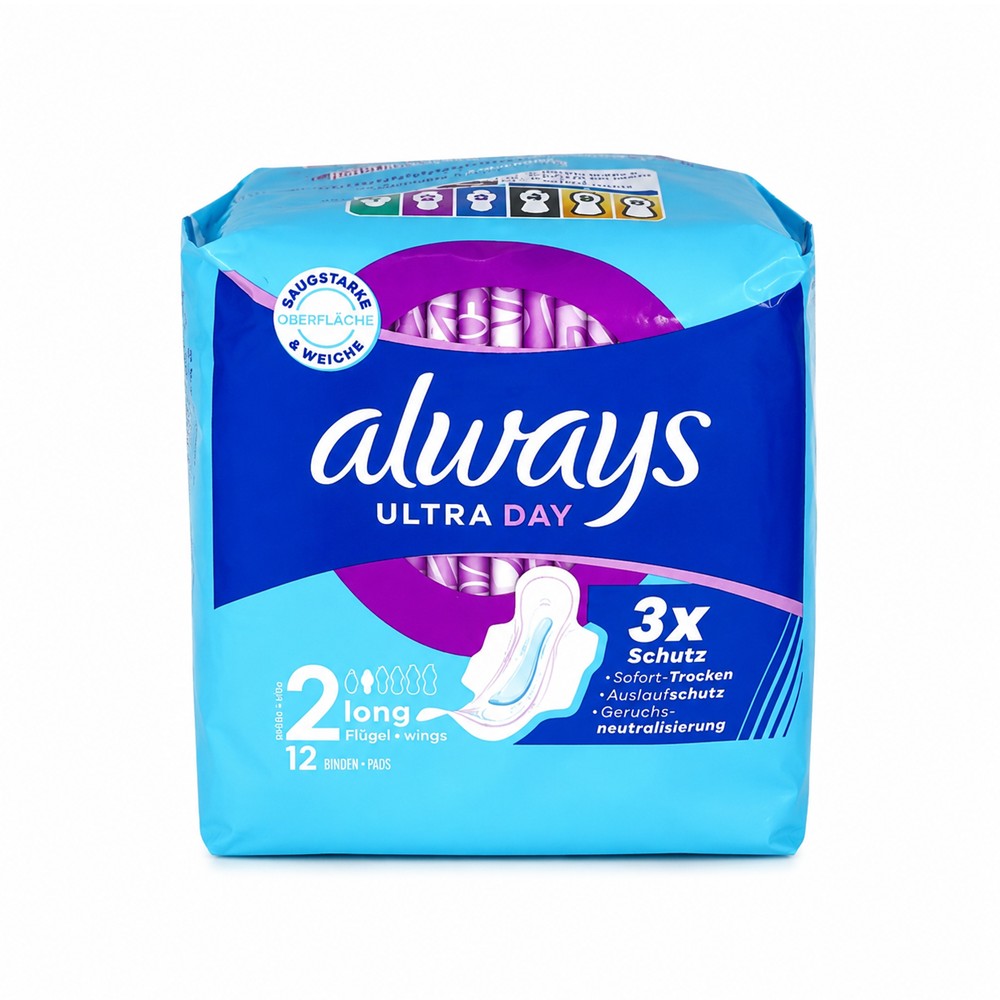 Always - Maandverband - 2 Long Wings - Ultra Day - 3 x Protection - 12 Stuks