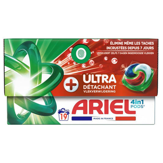 Ariel - Wasmiddel - Pods - 4in1 - Ultra Stain Remover - 19Wb/442,7g