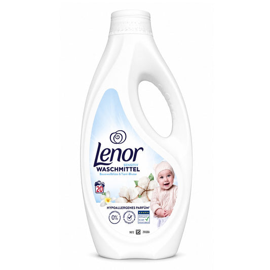 Lenor - Wasmiddel - Sensitive - Cotton Blossom & Tiare Flower - 20Wb/900ml