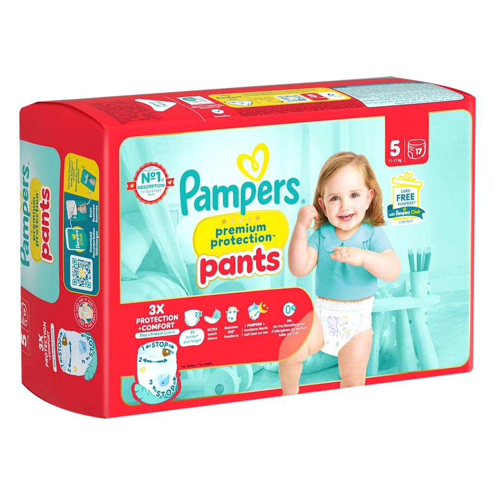 Pampers Premium Protection - Luiers - Size 5 -  11 - 17kg - 3X Protection + Comfort - 17 Stuks