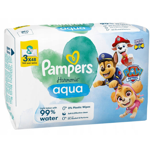 Pampers - Babydoekjes - Harnonie - Aqua - Paw Patrol - 3x48 Stuks