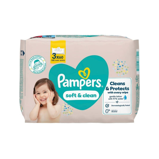 Pampers - Babydoekjes - Soft & Clean - 3x60 Stuks