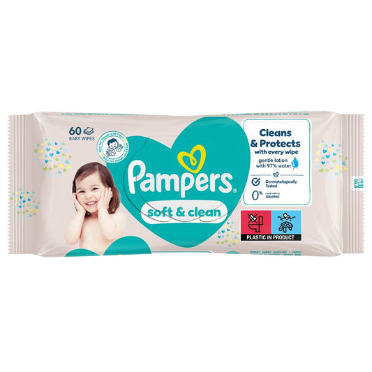 Pampers - Babydoekjes - Soft & Clean - 60 Stuks