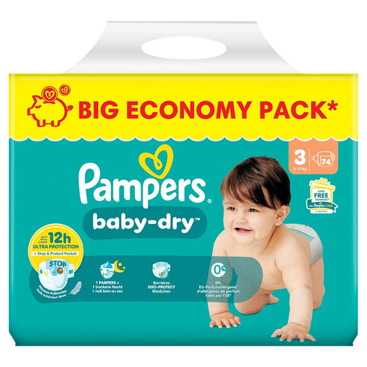 Pampers Baby-Dry - Luiers - Size 3 - 6-10kg - 74 Stuks